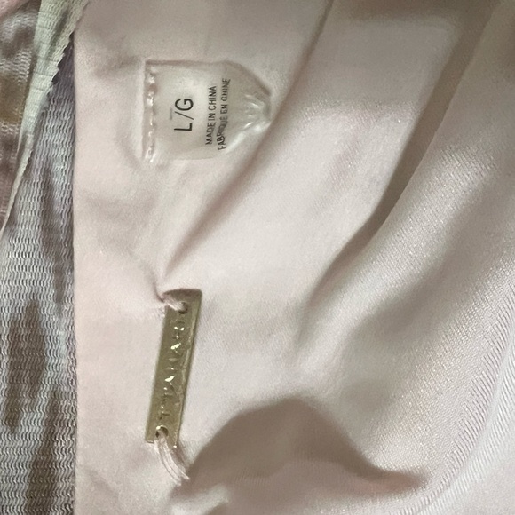 T Tahari Pink and Brown Sleeveless V-Neck Midi Sundress - Picture 4 of 5